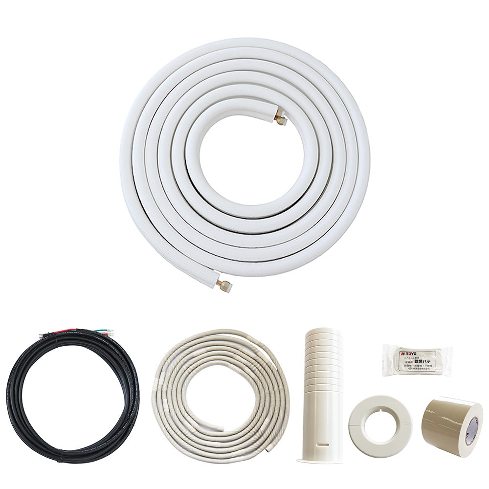 Mini Split Air Conditioning Installation Kit 25 ft Insulated Copper Line Set 1/4” x 1/2”