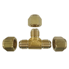 Refrigerant Brass Flare Union Tee and Nut Kit